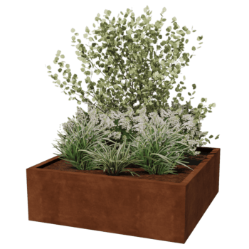 Συγκολλημένη ζαρντινιέρα από ατσάλι corten Montana 120 x 120 x 40 cm