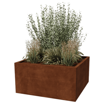 Συγκολλημένη ζαρντινιέρα από ατσάλι corten Montana 120 x 120 x 60 cm