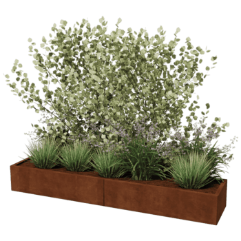Ζαρντινιέρα από χάλυβα corten Texas xxl 240 x 50 cm