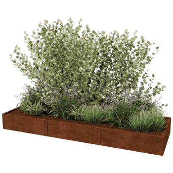 Ζαρντινιέρα από χάλυβα corten Texas xxl 300 x 100 cm