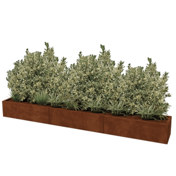 Ζαρντινιέρα από χάλυβα corten Texas xxl 300 x 40 cm