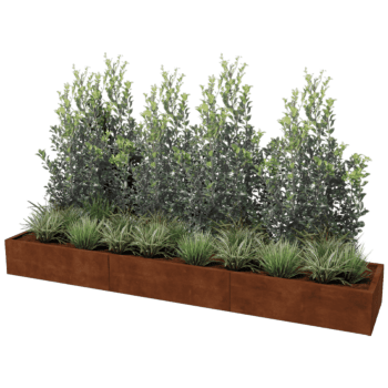 Ζαρντινιέρα από χάλυβα corten Texas xxl 300 x 60 cm