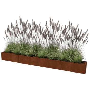 Ζαρντινιέρα από χάλυβα corten Texas xxl 320 x 30 cm