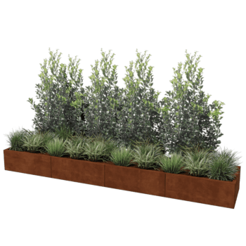 Ζαρντινιέρα από χάλυβα corten Texas xxl 320 x 60 cm