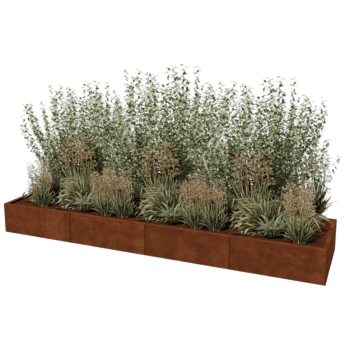 Ζαρντινιέρα από χάλυβα corten Texas xxl 320 x 80 cm