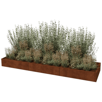 Ζαρντινιέρα από χάλυβα corten Texas xxl 360 x 100 cm