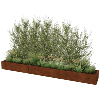 Ζαρντινιέρα από χάλυβα corten Texas xxl 360 x 50 cm