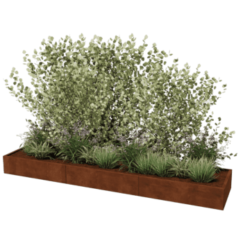 Ζαρντινιέρα από χάλυβα corten Texas xxl 360 x 80 cm