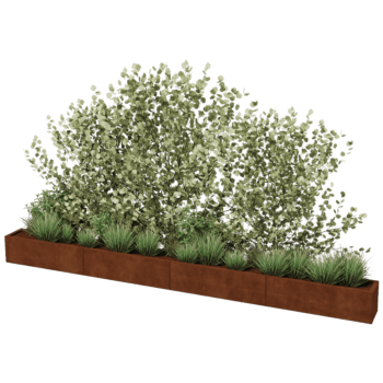 Ζαρντινιέρα από χάλυβα corten Texas xxl 400 x 30 cm