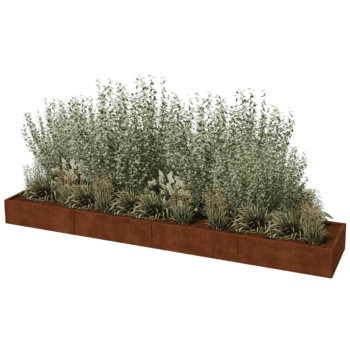 Ζαρντινιέρα από χάλυβα corten Texas xxl 400 x 80 cm