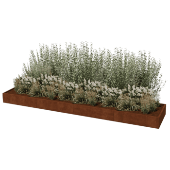 Ζαρντινιέρα από χάλυβα corten Texas xxl 480 x 100 cm