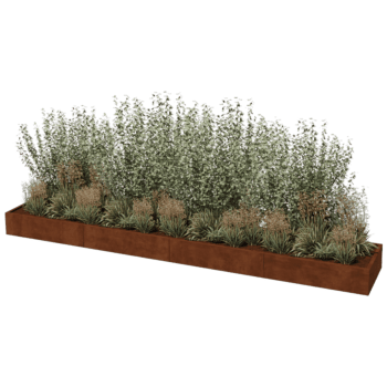 Ζαρντινιέρα από χάλυβα corten Texas xxl 480 x 80 cm