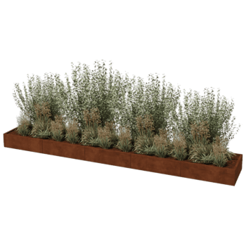 Ζαρντινιέρα από χάλυβα corten Texas xxl 500 x 80 cm
