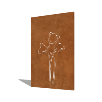 Πάνελ από ατσάλι corten τουλίπα συμμετρικό 120 x 6 x 190 cm
