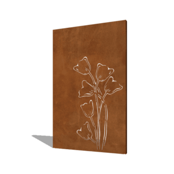 Πάνελ από ατσάλι corten τουλίπα ασύμμετρο 120 x 6 x 190 cm