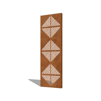 Πάνελ από ατσάλι corten γραμμές σύνθεση 4 60 x 6 x 190 cm