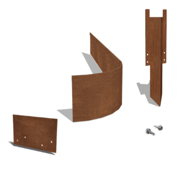 Χωρίσματα γκαζόν από ατσάλι corten επίπεδο FLEX 23 cm πλήρες σετ ανά 24 μέτρα