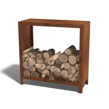 Ραφιέρα καυσόξυλων από ατσάλι corten Indiana 100 x 100 x 40 cm