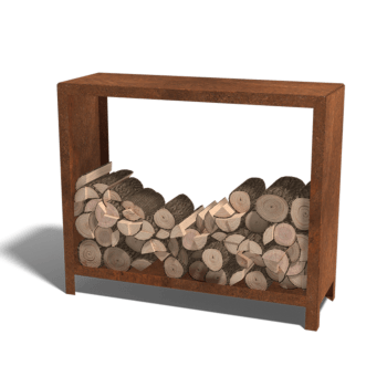 Ραφιέρα καυσόξυλων από ατσάλι corten Indiana 100 x 120 x 40 cm