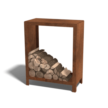 Ραφιέρα καυσόξυλων από ατσάλι corten Indiana 100 x 80 x 40 cm