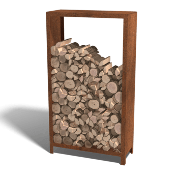Ραφιέρα καυσόξυλων από ατσάλι corten Indiana 180 x 100 x 40 cm