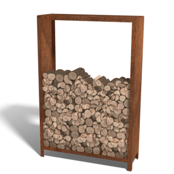 Ραφιέρα καυσόξυλων από ατσάλι corten Indiana 180 x 120 x 40 cm