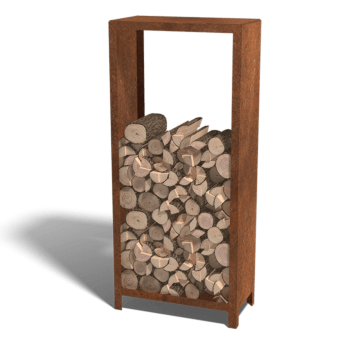 Ραφιέρα καυσόξυλων από ατσάλι corten Indiana 180 x 80 x 40 cm