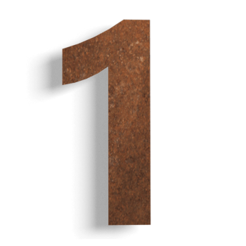 Αριθμός από ατσάλι corten 1 - 30 cm