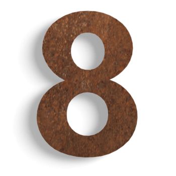 Αριθμός από ατσάλι corten 8 - 50 cm
