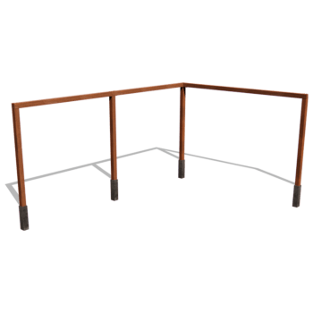 Πέργκολα από ατσάλι corten γωνιακή διαμόρφωση 600 x 412 cm