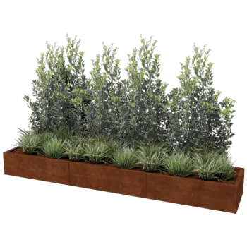 Ζαρντινιέρα από χάλυβα Corten XXL - Ορθογώνιο - 300 x 60 cm