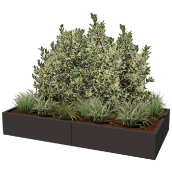 Ζαρντινιέρα XXL από χάλυβα - Ορθογώνιο - 200 x 100 x 40 cm - Άλλο χρώμα RAL - Χωρίς πλάκα βάσης