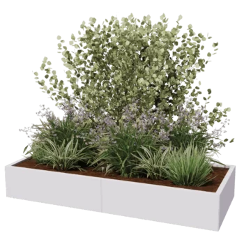 Ζαρντινιέρα XXL από χάλυβα - Ορθογώνιο - 200 x 80 x 30 cm - Άλλο χρώμα RAL - Χωρίς πλάκα βάσης