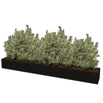 Ζαρντινιέρα XXL από χάλυβα - Ορθογώνιο - 300 x 40 x 40 cm - Άλλο χρώμα RAL - Χωρίς πλάκα βάσης