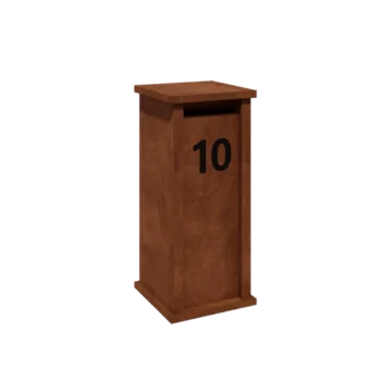 Γραμματοκιβώτιο από χάλυβα Corten - Arizona S - 40 x 40 x 100 cm