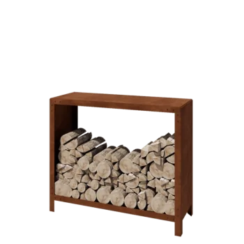 Αποθήκευση ξύλου από χάλυβα Corten - Indiana - 120 x 40 x 100 cm