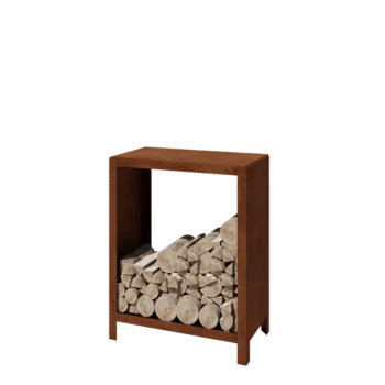 Αποθήκευση ξύλου από χάλυβα Corten - Indiana - 80 x 40 x 100 cm