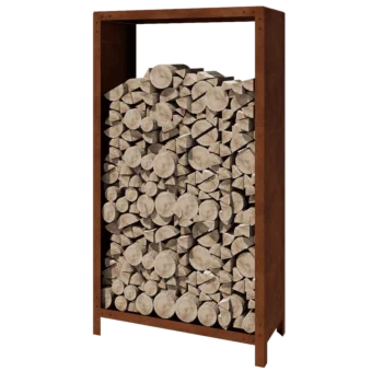 Αποθήκευση ξύλου από χάλυβα Corten - Indiana - 100 x 40 x 180 cm