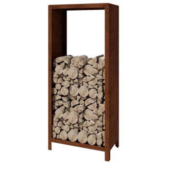 Αποθήκευση ξύλου από χάλυβα Corten - Indiana - 80 x 40 x 180 cm