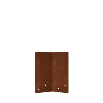 Πλάκα σύνδεσης από χάλυβα Corten - 45° - Ύψος μπορντούρας κήπου 22 / 25 cm