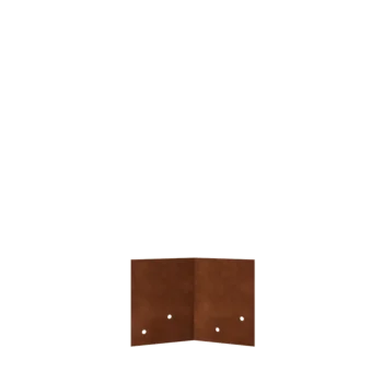 Πλάκα σύνδεσης από χάλυβα Corten - 45° - Ύψος μπορντούρας κήπου 12 / 15 cm