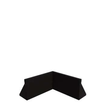 Τοίχος συγκράτησης από χάλυβα - Εσωτερική γωνία - 50 x 50 x 30 cm - RAL9005 ματ (μαύρο)