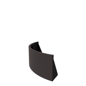 Τοίχος συγκράτησης από χάλυβα - Εξωτερική καμπυλή - 100 x 100 x 40 cm - Άλλο χρώμα RAL