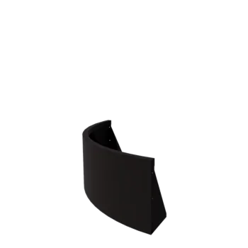 Τοίχος συγκράτησης από χάλυβα - Εξωτερική καμπυλή - 100 x 100 x 40 cm - RAL9005 ματ (μαύρο)