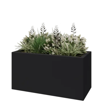 πολυεστερική γλάστρα - Ορθογώνιο - 120 x 50 x 40 cm - RAL7021 ματ (μαύρο γκρι) - Με βάση