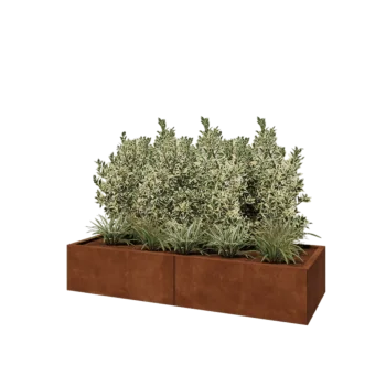 Ζαρντινιέρα XXL από χάλυβα Corten - Ορθογώνιο - 160 x 60 x 30 cm - Με πλάκα βάσης