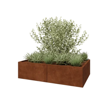Ζαρντινιέρα XXL από χάλυβα Corten - Ορθογώνιο - 160 x 100 x 40 cm - Χωρίς πλάκα βάσης