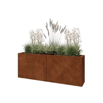 Ζαρντινιέρα XXL από χάλυβα Corten - Ορθογώνιο - 160 x 30 x 60 cm - Χωρίς πλάκα βάσης