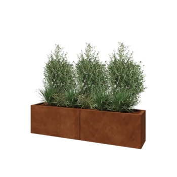Ζαρντινιέρα XXL από χάλυβα Corten - Ορθογώνιο - 160 x 30 x 40 cm - Χωρίς πλάκα βάσης