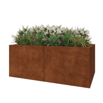 Ζαρντινιέρα XXL από χάλυβα Corten - Ορθογώνιο - 200 x 80 x 80 cm - Χωρίς πλάκα βάσης